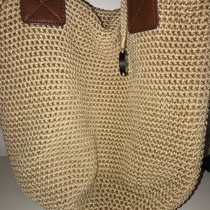 the Sak Tan Woven Shoulder Bag